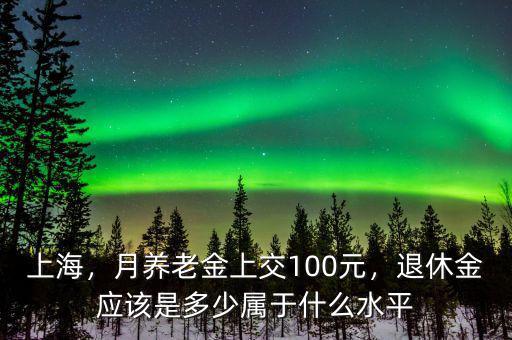 上海，月養(yǎng)老金上交100元，退休金應該是多少屬于什么水平