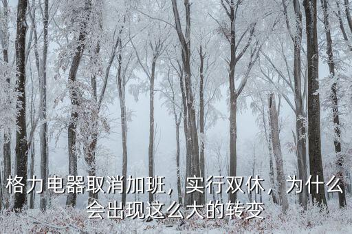 格力電器取消加班，實(shí)行雙休，為什么會(huì)出現(xiàn)這么大的轉(zhuǎn)變