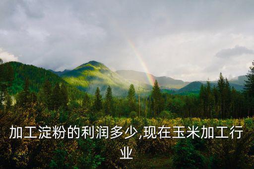 玉米加工淀粉的利潤多少,現在玉米加工行業(yè)