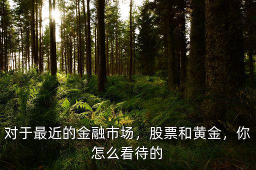 對于最近的金融市場，股票和黃金，你怎么看待的
