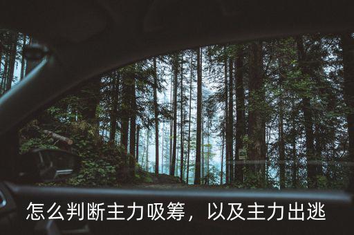 怎么判斷主力吸籌，以及主力出逃