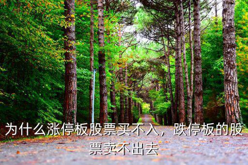 為什么漲停板股票買不入，跌停板的股票賣不出去