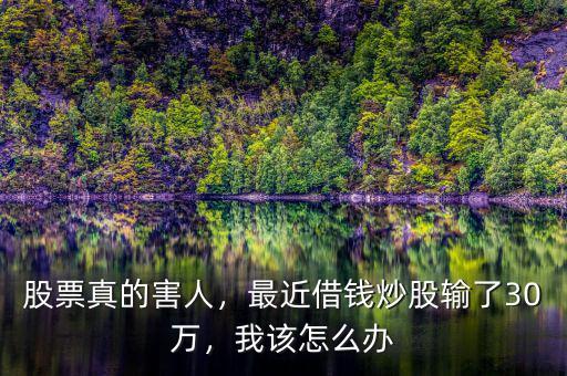 股票真的害人，最近借錢炒股輸了30萬，我該怎么辦
