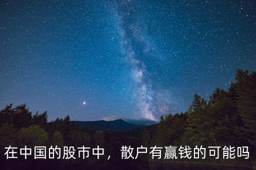 在中國的股市中，散戶有贏錢的可能嗎