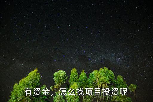 有資金，怎么找項(xiàng)目投資呢
