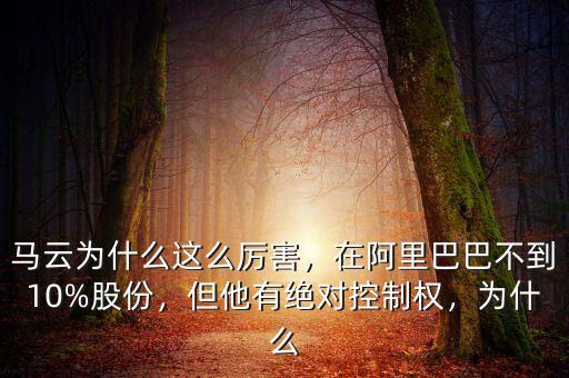 馬云為什么這么厲害，在阿里巴巴不到10%股份，但他有絕對(duì)控制權(quán)，為什么
