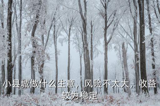 小縣城做什么生意，風(fēng)險(xiǎn)不太大，收益較為穩(wěn)定