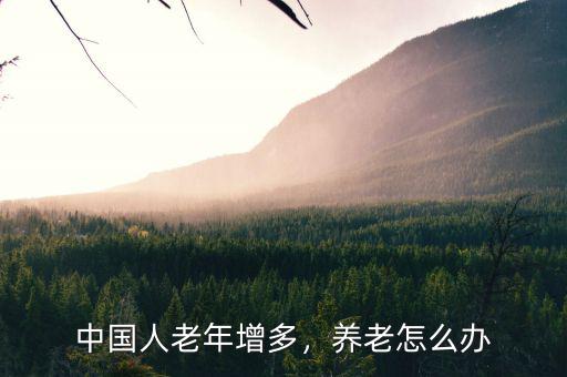 中國人老年增多，養(yǎng)老怎么辦