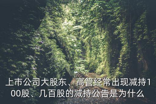 上市公司大股東、高管經(jīng)常出現(xiàn)減持100股、幾百股的減持公告是為什么