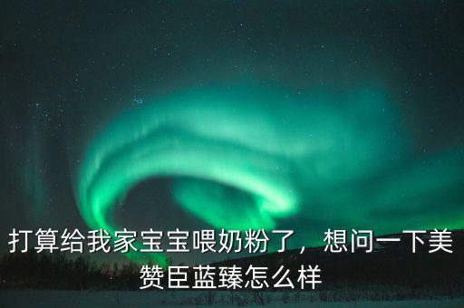 打算給我家寶寶喂奶粉了，想問一下美贊臣藍臻怎么樣