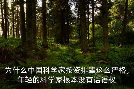為什么中國科學(xué)家按資排輩這么嚴格，年輕的科學(xué)家根本沒有話語權(quán)