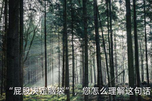 “屁股決定腦袋”，您怎么理解這句話(huà)