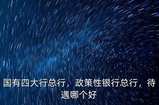 國(guó)有四大行總行，政策性銀行總行，待遇哪個(gè)好