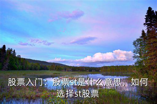 股票入門：股票st是什么意思，如何選擇st股票