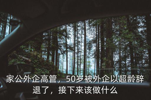 家公外企高管，50歲被外企以超齡辭退了，接下來(lái)該做什么