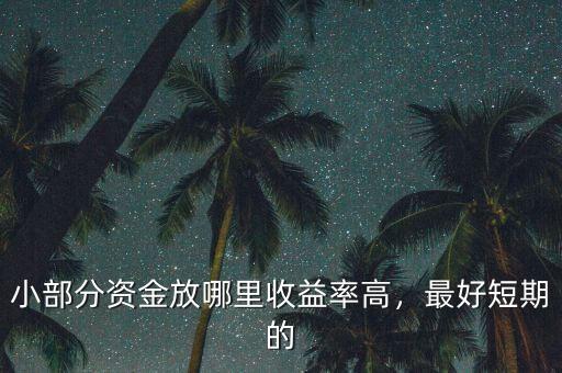 小部分資金放哪里收益率高，最好短期的
