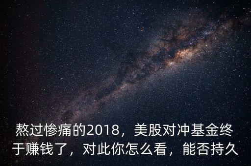 熬過慘痛的2018，美股對沖基金終于賺錢了，對此你怎么看，能否持久