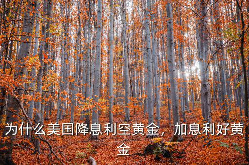 為什么美國降息利空黃金，加息利好黃金