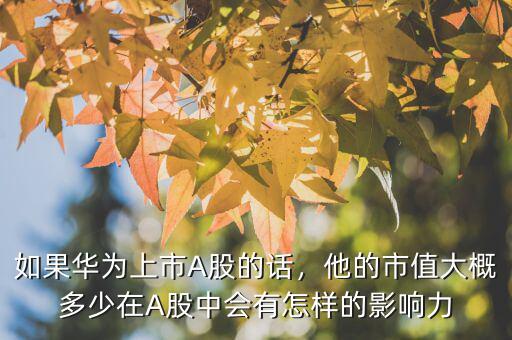 如果華為上市A股的話，他的市值大概多少在A股中會有怎樣的影響力