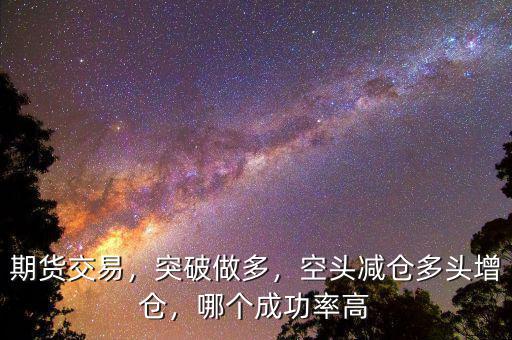 期貨交易，突破做多，空頭減倉(cāng)多頭增倉(cāng)，哪個(gè)成功率高