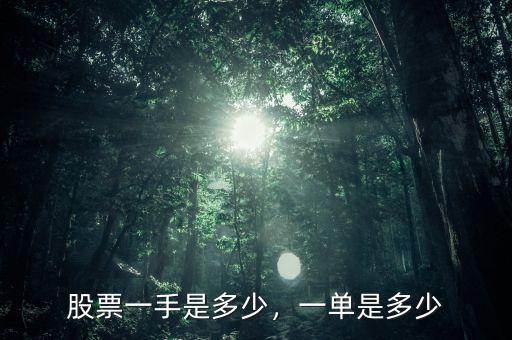 股票一手是多少，一單是多少