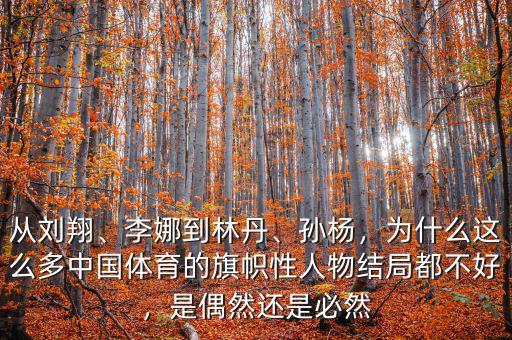 從劉翔、李娜到林丹、孫楊，為什么這么多中國(guó)體育的旗幟性人物結(jié)局都不好，是偶然還是必然
