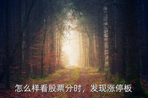 怎么樣看股票分時(shí)，發(fā)現(xiàn)漲停板