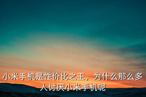 小米手機(jī)是性?xún)r(jià)比之王，為什么那么多人討厭小米手機(jī)呢