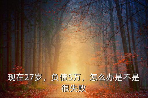 現(xiàn)在27歲，負(fù)債5萬，怎么辦是不是很失敗