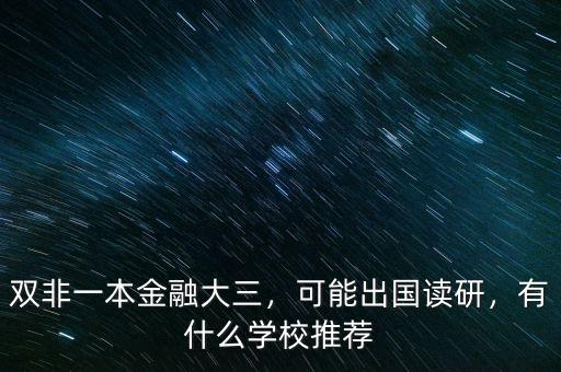 雙非一本金融大三，可能出國讀研，有什么學(xué)校推薦
