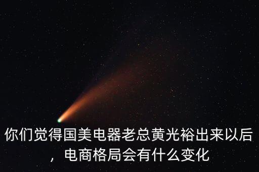 你們覺得國美電器老總黃光裕出來以后，電商格局會有什么變化