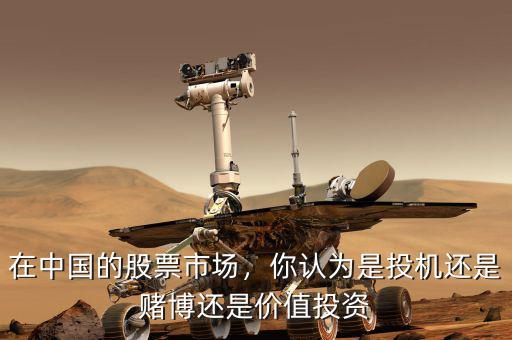 在中國的股票市場，你認為是投機還是賭博還是價值投資