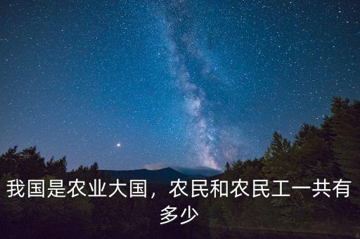 我國是農(nóng)業(yè)大國，農(nóng)民和農(nóng)民工一共有多少