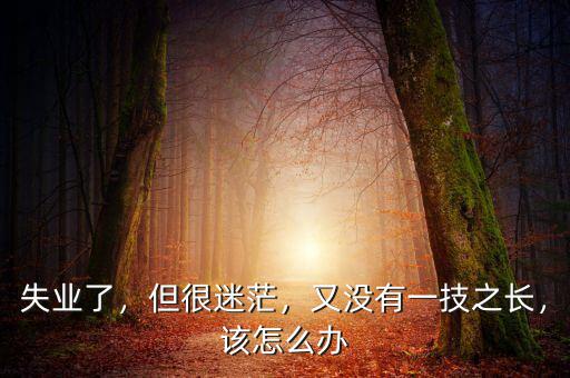 失業(yè)了，但很迷茫，又沒有一技之長(zhǎng)，該怎么辦