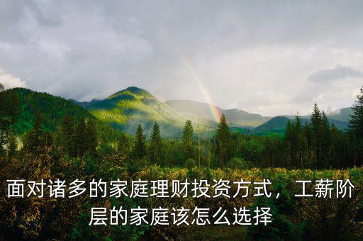 面對(duì)諸多的家庭理財(cái)投資方式，工薪階層的家庭該怎么選擇