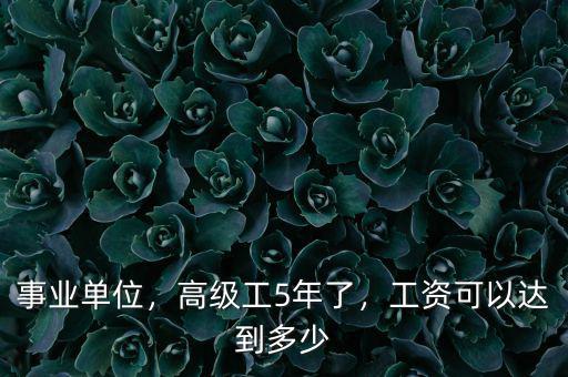 事業(yè)單位，高級工5年了，工資可以達到多少