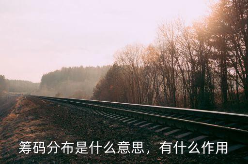籌碼分布是什么意思，有什么作用