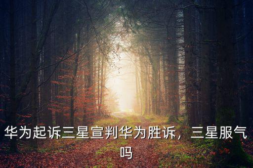 華為起訴三星宣判華為勝訴，三星服氣嗎