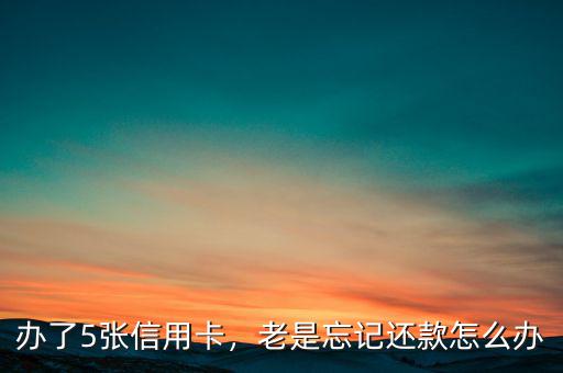 辦了5張信用卡，老是忘記還款怎么辦
