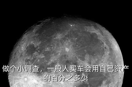 做個小調查，一般人買車會用自己資產的百分之多少