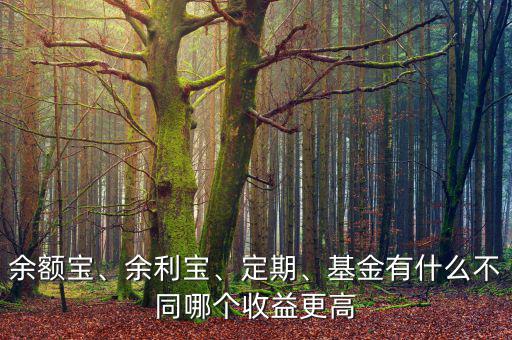 余額寶、余利寶、定期、基金有什么不同哪個(gè)收益更高