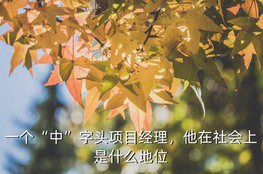 一個(gè)“中”字頭項(xiàng)目經(jīng)理，他在社會(huì)上是什么地位