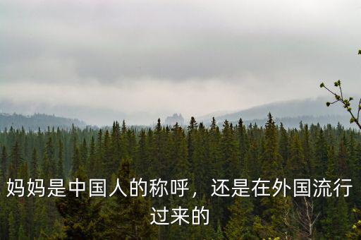 媽媽是中國(guó)人的稱(chēng)呼，還是在外國(guó)流行過(guò)來(lái)的