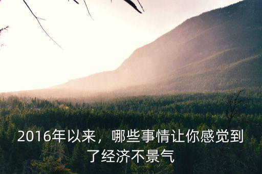 2016年以來，哪些事情讓你感覺到了經(jīng)濟(jì)不景氣