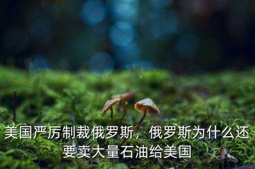美國嚴(yán)厲制裁俄羅斯，俄羅斯為什么還要賣大量石油給美國