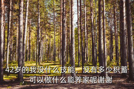 42歲的我沒什么技能，沒有多少積蓄，可以做什么能養(yǎng)家呢謝謝