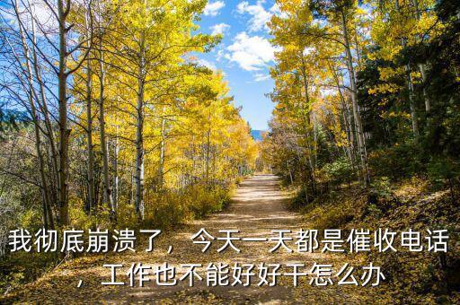我徹底崩潰了，今天一天都是催收電話，工作也不能好好干怎么辦
