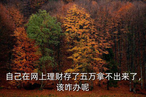 自己在網(wǎng)上理財(cái)存了五萬拿不出來了，該咋辦呢