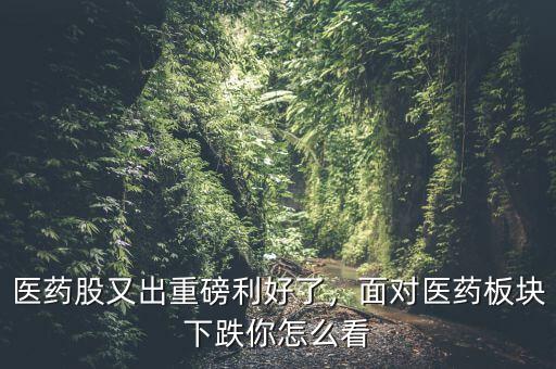 醫(yī)藥股又出重磅利好了，面對醫(yī)藥板塊下跌你怎么看