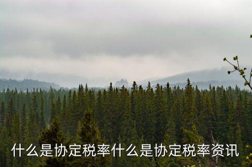 什么是稅收協(xié)定稅率，什么是稅收協(xié)定